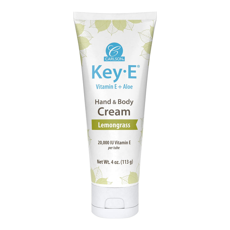 Carlson - Key-E Hand & Body Cream, Vitamin E & Organic Aloe, 20000 IU Vitamin E, Lemongrass, 4 oz 4 Ounce - BeesActive Australia