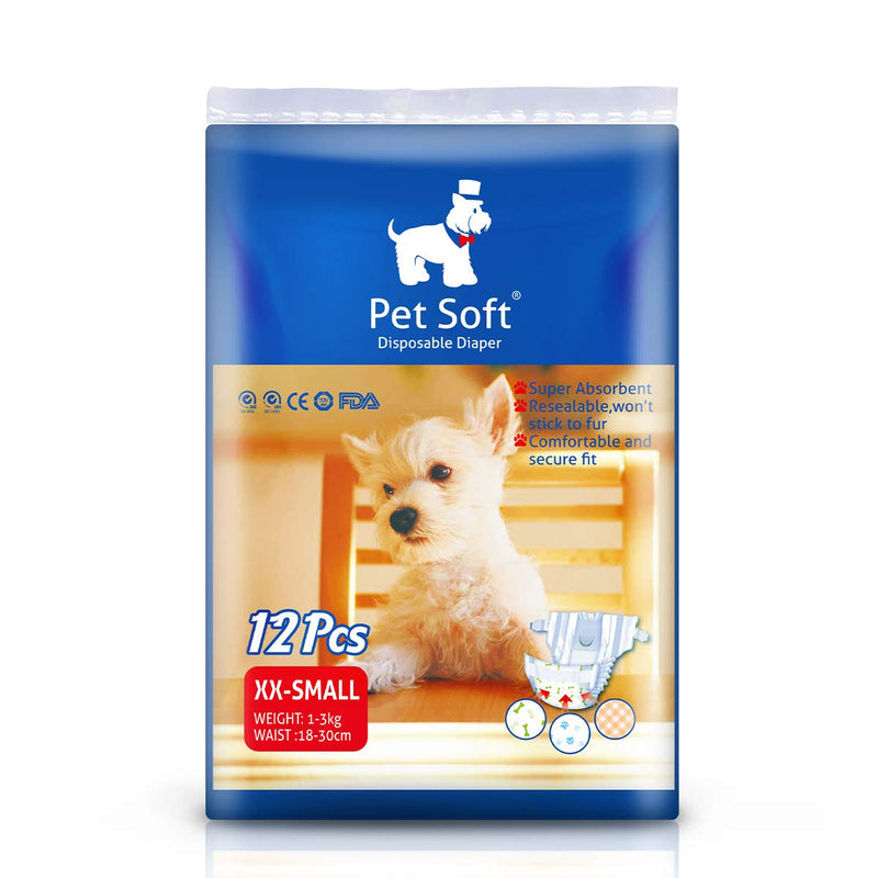 Pet Soft Disposable Female Puppy Dog Diaper 12-72pcs XXS- 12 Count Mixed - BeesActive Australia