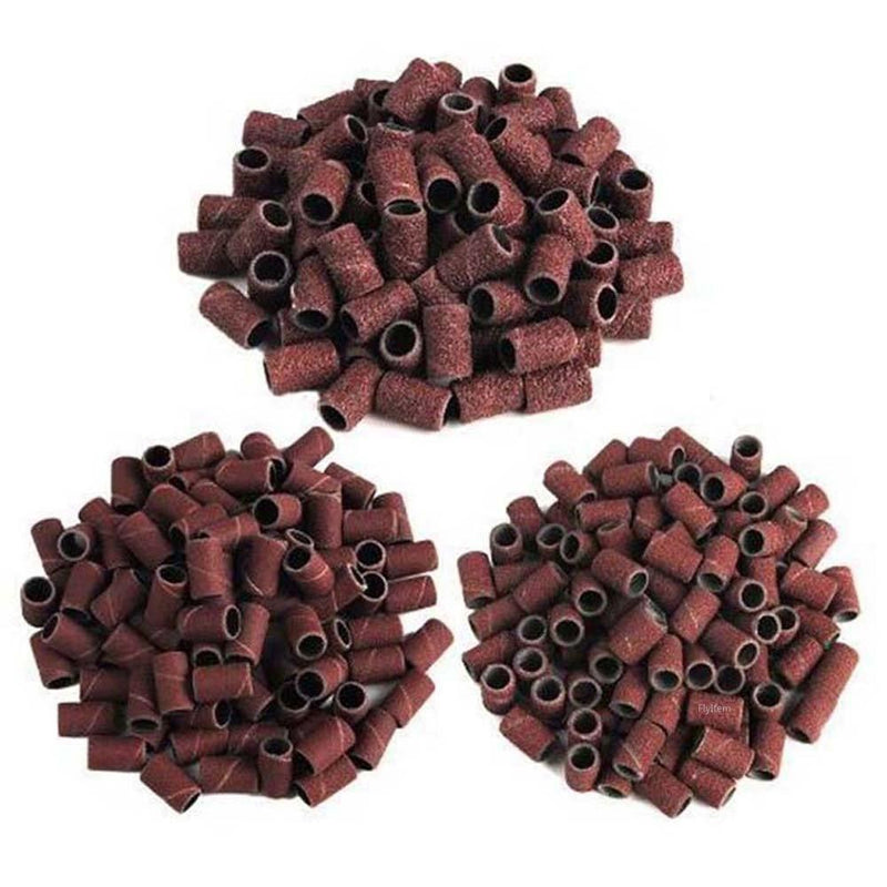 FlyItem 300pcs 80# 120# 180# Options Nail Dedicated Sanding Ring Bands Grinding Head Polisher Essential Supplies Sand Circle For Nail Drill File Machine Manicure Tool - BeesActive Australia