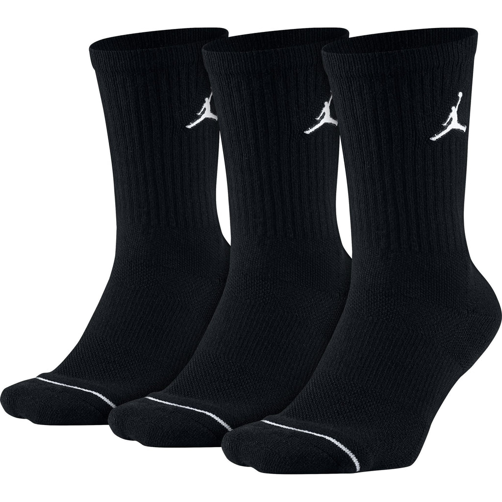 Nike Jordan Jumpman Dri-Fit Crew Socks 3 Pack Multi SX5545-011 8-12 Black/White - BeesActive Australia