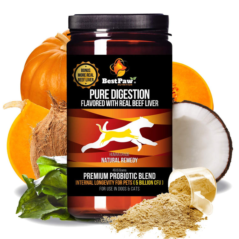 Best Paw Nutrition Dog & Cat Premium Probiotic Prebiotic & Digestive Enzymes 5 Billion CFU Organic Turmeric Coconut Oil Pure Pumpkin & Kelp for Healthy Bowels Gut & UTIs - BeesActive Australia