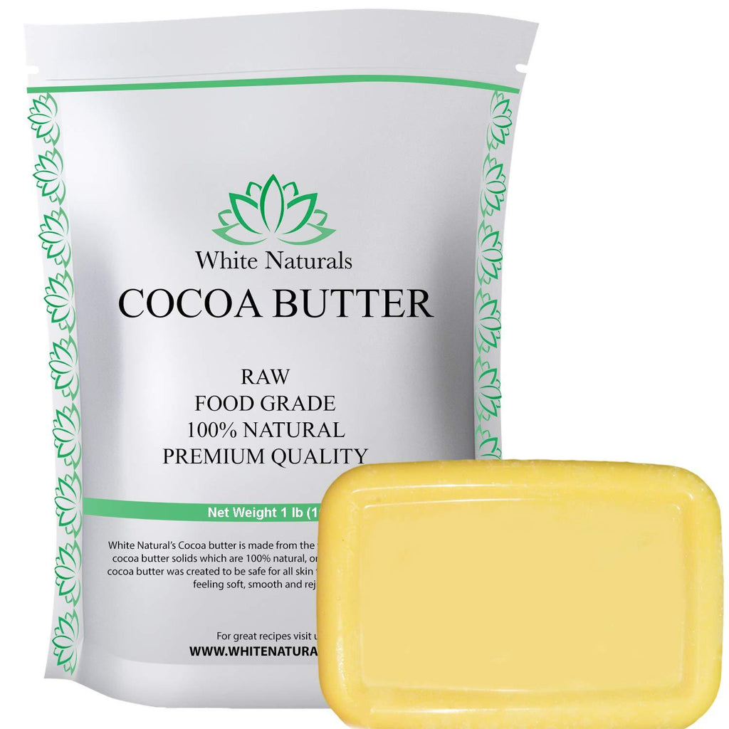 Raw Cocoa Butter 1 lb, Unrefined, Pure, Natural, Food Grade, Perfect For Skin Care & Hair Care, All DIY Recipes,16 oz By White Naturals 1 Pound (Pack of 1) - BeesActive Australia