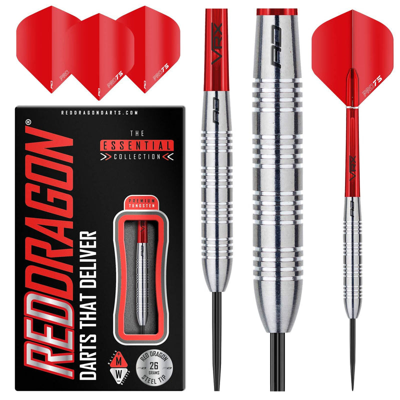 [AUSTRALIA] - RED DRAGON Hell Fire B 24g, 26g - Tungsten Steeltip Darts Set with Flights & Stems 26.0 Grams 