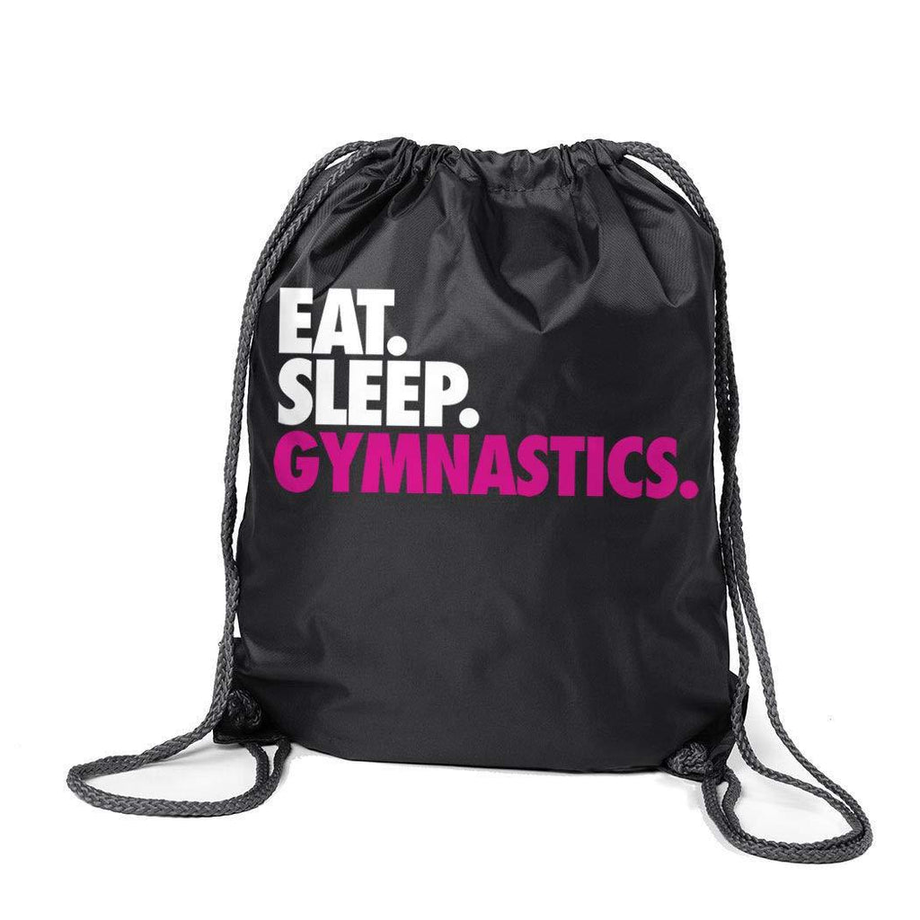 Gymnastics Sport Pack Cinch Sack | Eat Sleep Gymnastics Black - BeesActive Australia