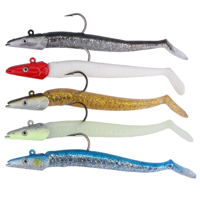 [AUSTRALIA] - Goture 4" Minnow Fishing Bait Big Tail with Jig Head Fresh Water Swimbaits (5 Rigged Lure) 5 color 0.77oz #2 