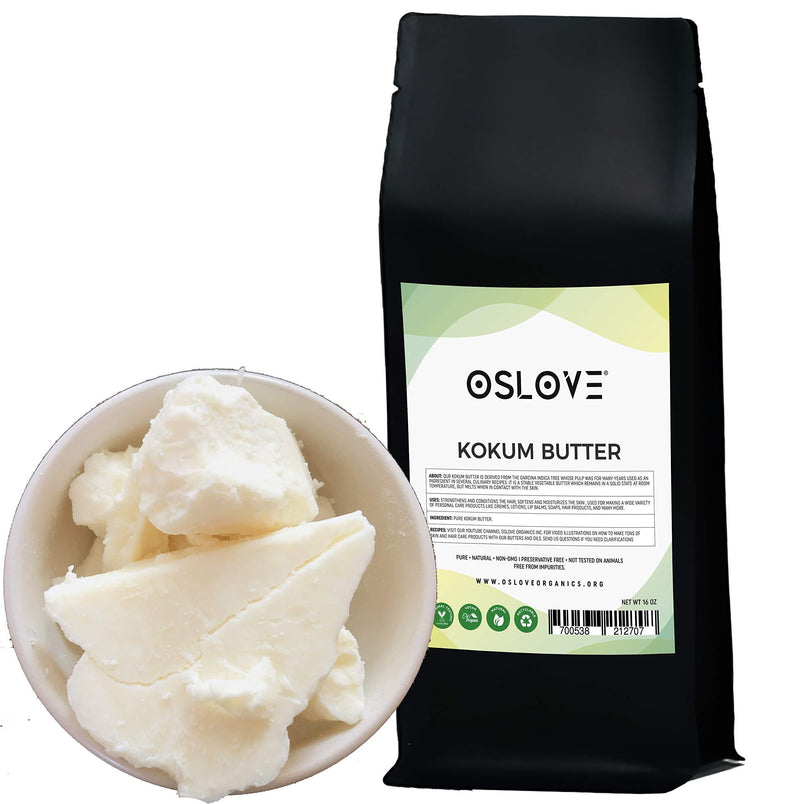 Kokum Butter 1 LB by Oslove Organics-Pure, Natural, Fresh, Thickener for Body Butters, Sunscreens, Soaps, Deodorants and Lotions. - BeesActive Australia