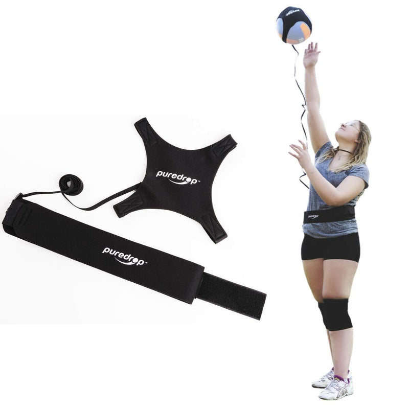 [AUSTRALIA] - Puredrop Volleyball Training Equipment Aid Great Trainer for Solo Practice of Serving Tosses and arm Swings Returns The Ball After Every Swing Adjustable Cord and Waist Length fits Any Volleyball 