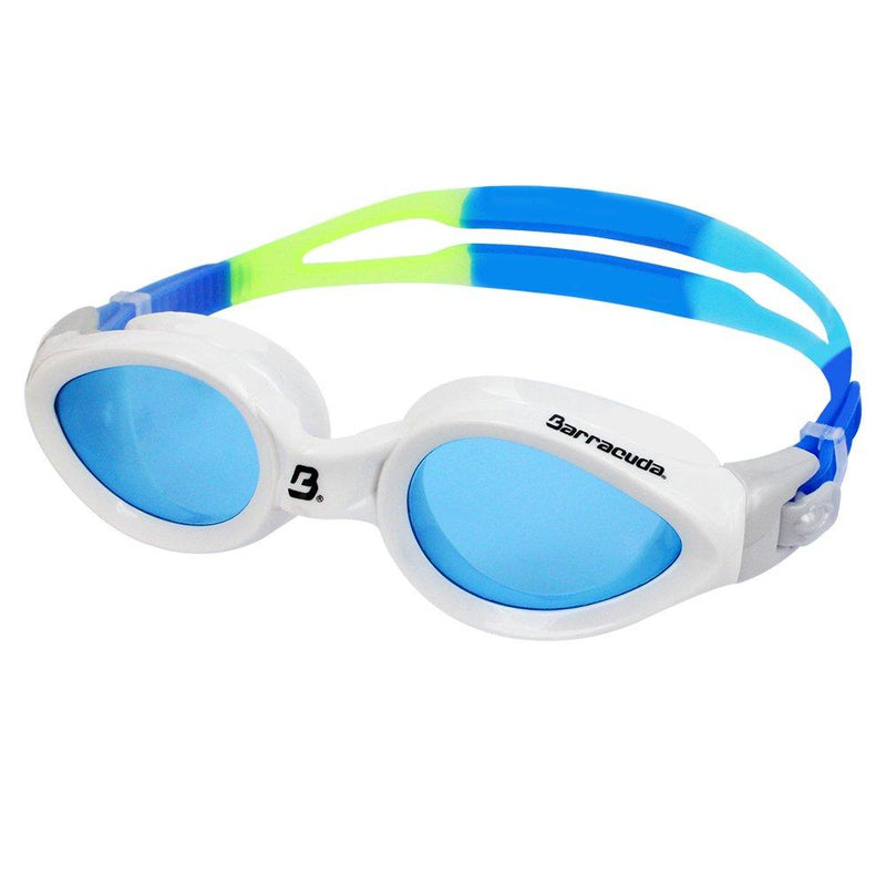 [AUSTRALIA] - Barracuda Swim Goggle PANAVISION - Curved Lenses Anti-Fog UV Protection, One-Piece Frame Soft Seals Comfortable Fit Easy Adjustment No Leaking, Compact Size for Adults Men Women #14820 Blue 