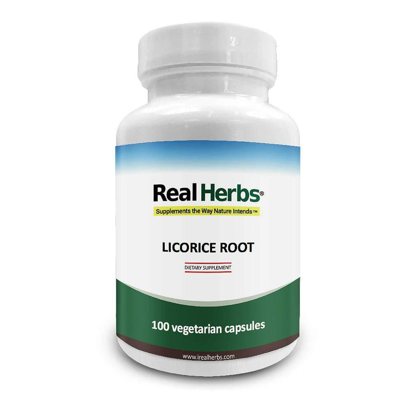 Real Herbs Licorice Root Extract 750mg - Supports Digestive & Respiratory Function - 100 Vegetarian Capsules - BeesActive Australia