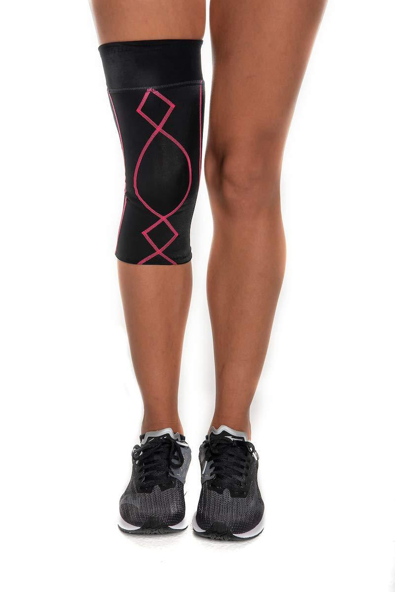 Cw-x Women's Stabilyx Joint Support Compression Knee Sleeve Medium Black/Raspberry - BeesActive Australia