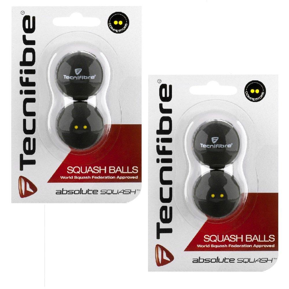 Tecnifibre Double Yellow Dot Squash Balls - 4 Pack - BeesActive Australia