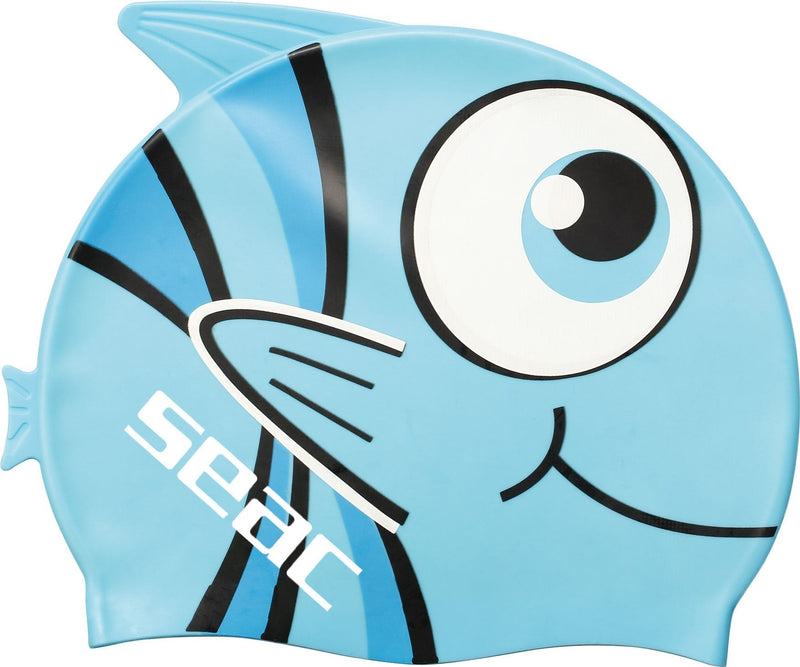 SEAC Youth Silicone Fancy Fish Swim Cap, Blue - BeesActive Australia