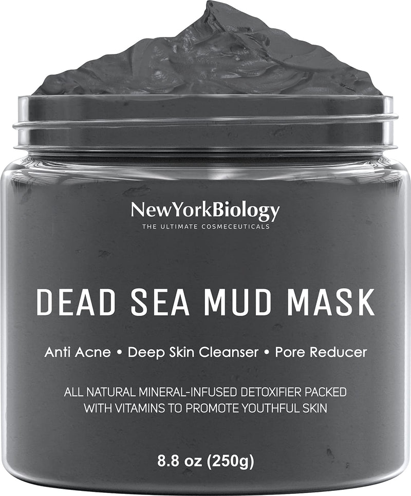 New York Biology Dead Sea Mud Mask for Face and Body - Spa Quality Pore Reducer for Acne, Blackheads and Oily Skin, Natural Skincare for Women, Men - Tightens Skin for A Healthier Complexion - 8.8 oz - BeesActive Australia