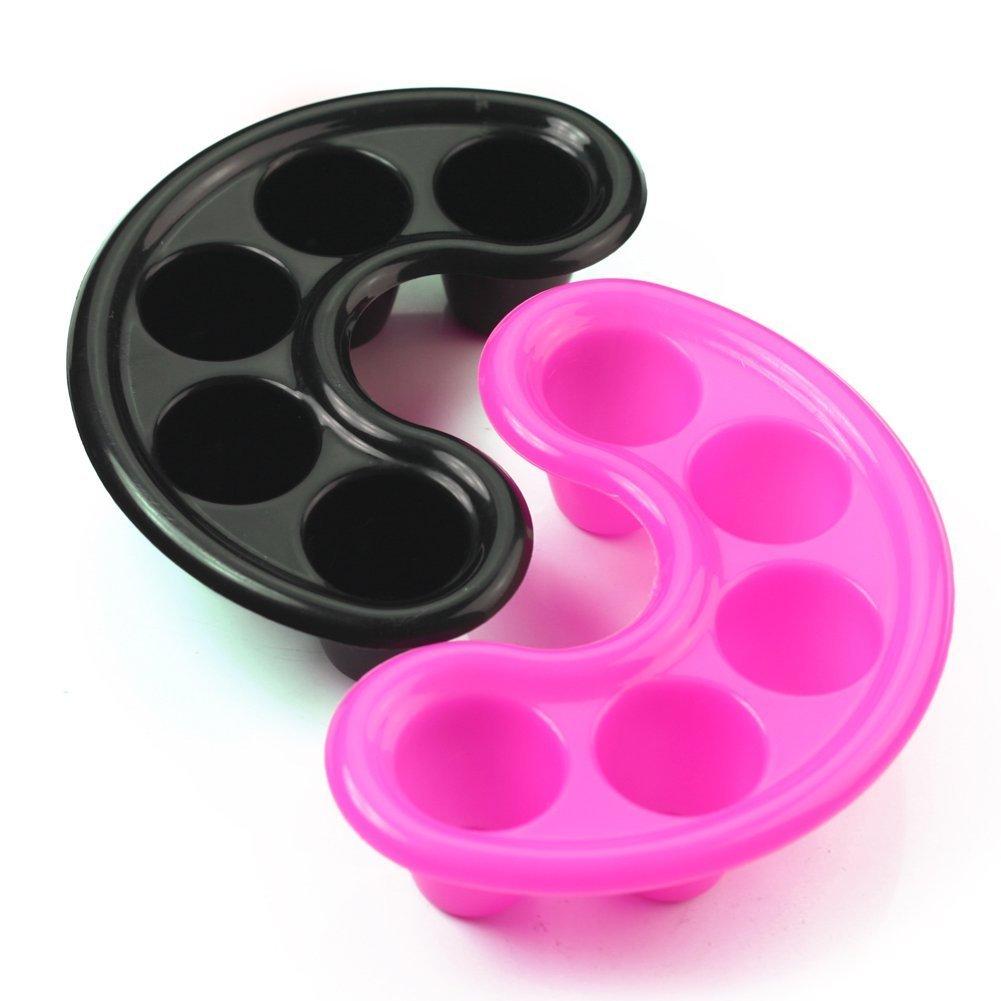 Set of 2 Plastic Nail Art Tips Soak Bowl Tray Manicure Soaking Trays/Soakers Remover Tool(Random Color) - BeesActive Australia