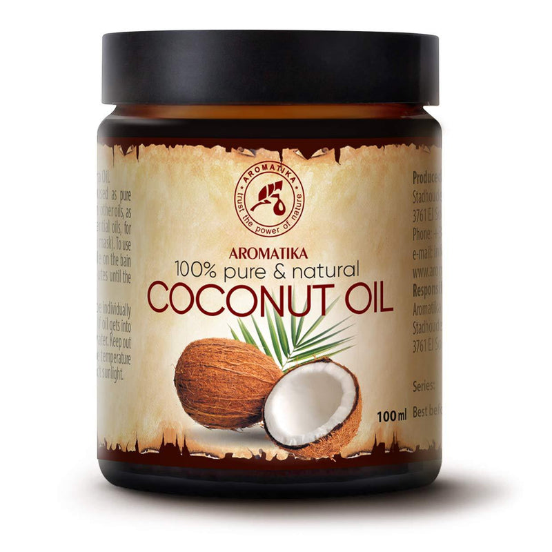 Coconut Oil 3.4oz - Cocos Nucifera - Indonesia - Cold Pressed - 100% Pure Coconut Oil Glass Jar - Unrefined - Intensive Care for Face - Body - Hair - Skin - Body Oil - BeesActive Australia