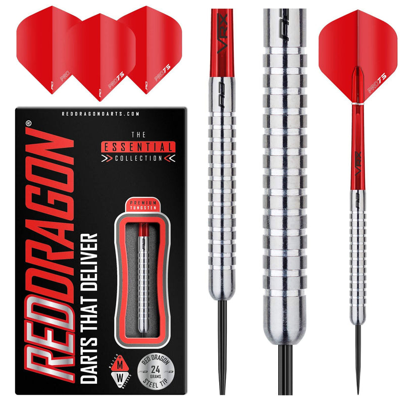 [AUSTRALIA] - RED DRAGON Hell Fire A 22g, 24g - Tungsten Steeltip Darts Set with Flights & Shafts 24.01 Grams 