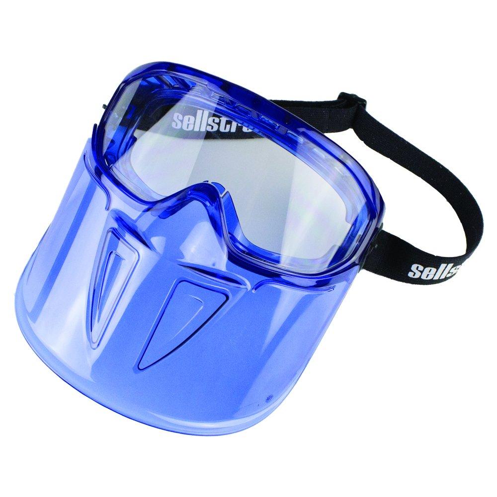 Sellstrom UV Protective, Anti-Fog Coating, Protective Safety Goggle with Polycarbonate Chin Guard, Clear Lens, Blue, S80300 - BeesActive Australia