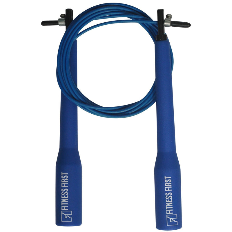 Fitness First Adjustable Steel Wire Jump Rope Blue - BeesActive Australia