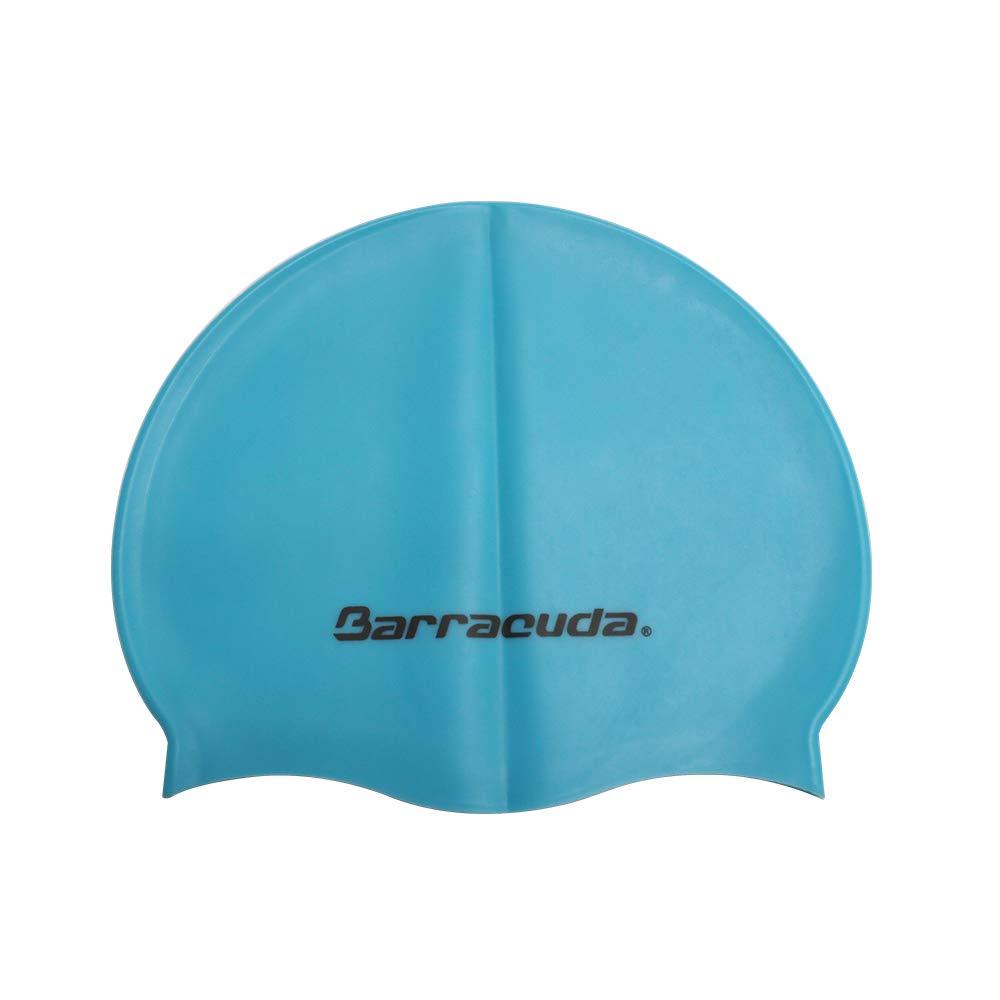 [AUSTRALIA] - Barracuda Accessories FLAT SILICONE CAP (Standard Logo) - Waterproof Durable Silicone, Solid Color, Comfortable Lightweight Professional for Adults Men Women Teens Light Blue 