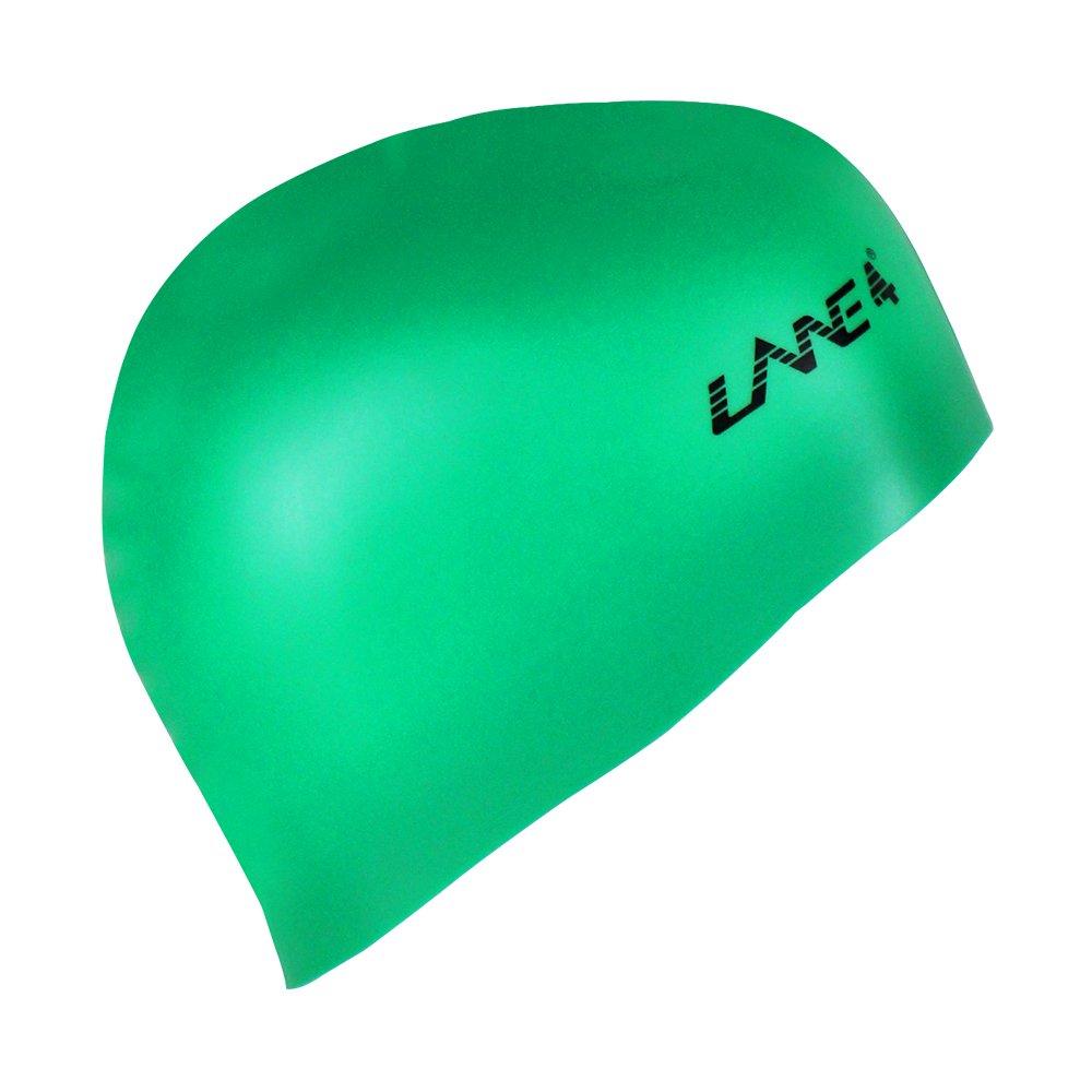 [AUSTRALIA] - LANE 4 Accessories Flat Silicone Cap - Waterproof Durable Silicone, Solid Color, Comfortable Lightweight Professional for Adults Men Women Teens AJ040 (Green) 