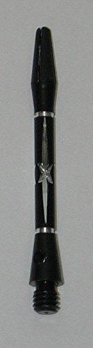 [AUSTRALIA] - US Darts - Diamond Cut Star Black Dart Shafts - 2 Sets (6 shafts), 2BA Short + O'rings 