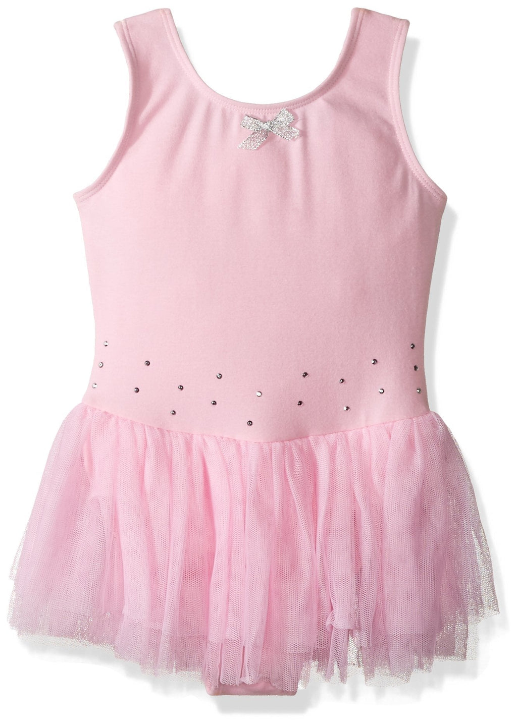 Jacques Moret girls Fashion Tank Leotard Skirtall 5T Powder Pink With Double Layer Tulle Skirt - BeesActive Australia