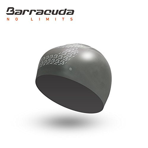 Barracuda Accessories - 3D Silicone Cap (Big B Logo), Solid Color, Waterproof Silicone, Professional for Adults Men Women Silver - BeesActive Australia