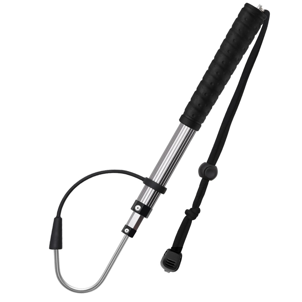 SAN LIKE Telescopic Fishing Gaff,Aluminum/Fiberglass Pole with Nonslip Handle,Stainless Steel Hook with M8 Screw, Fish Gaff can Float When Extending - Good for Freshwater and Saltwater Fishing Aluminium Alloy-11.4-24inch(Float) - BeesActive Australia