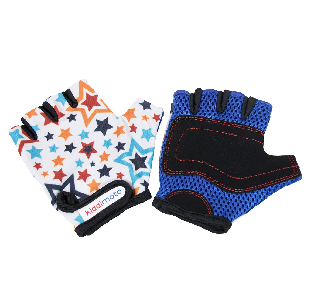 Kiddimoto - Cycling Gloves | Fingerless Gloves for Kids | Perfect for Bike, Scooter & Skateboard | Ideal for Boys and Girls | Available in Different Colourful Designs & Sizes M (4-8y) Modern - BeesActive Australia