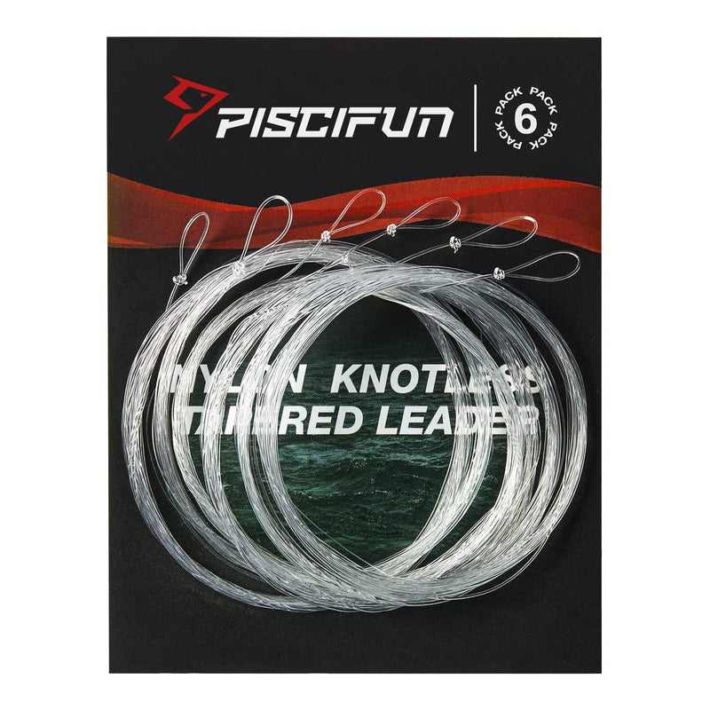 [AUSTRALIA] - Piscifun Fly Fishing Tapered Leader with Loop-9ft 7.5ft 12ft(6 Pack) 9ft-6 pack 5x-3.7lb 