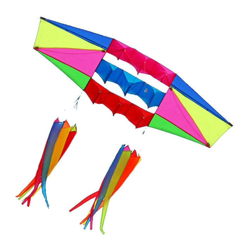 [AUSTRALIA] - Besra Huge 98inch Single Line 3D Radar Kite with Flying Tools 2.5m Power Box Kites with 2 Tails Outdoor Fun Sports for Adults kite & 2 windsocks 