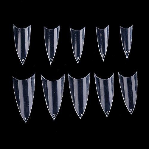 Yimart Stiletto False Nail Tips - Sharp False Nail Tips - Sharp False Nails - 500pcs Clear Sharp Nail Art Tips Ending Stiletto False Nail Tips - BeesActive Australia