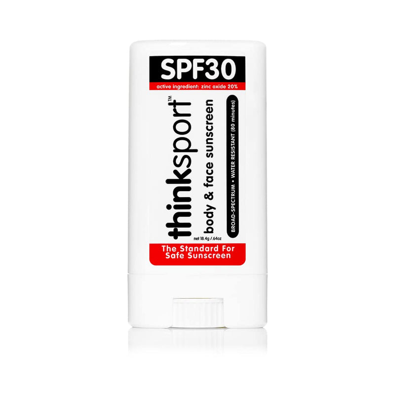 Thinksport SPF 30 Face & Body Mineral Sunscreen Stick – Safe, Natural, Water Resistant Sun Cream – Vegan, Reef Friendly UVA/UVB Sun Protection for Sports & Active Use, 0.64oz - BeesActive Australia