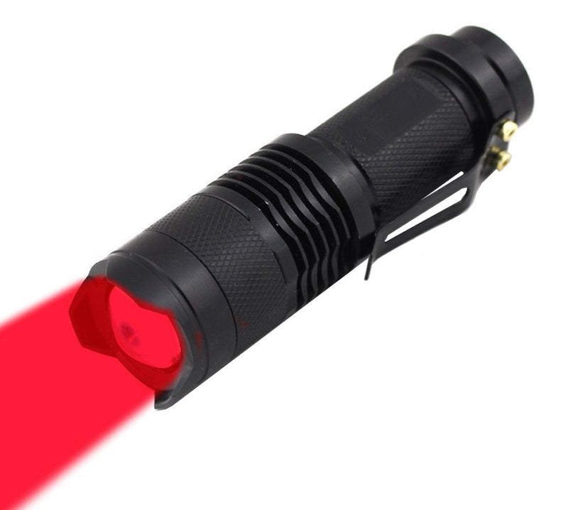 High Power One Mode Red LED Flashlight, Powerful Single Mode Red Flashlight, Red Light Flashlight Red LED Red Light Torch For Astronomy, Aviation, Night Observation-Black - BeesActive Australia
