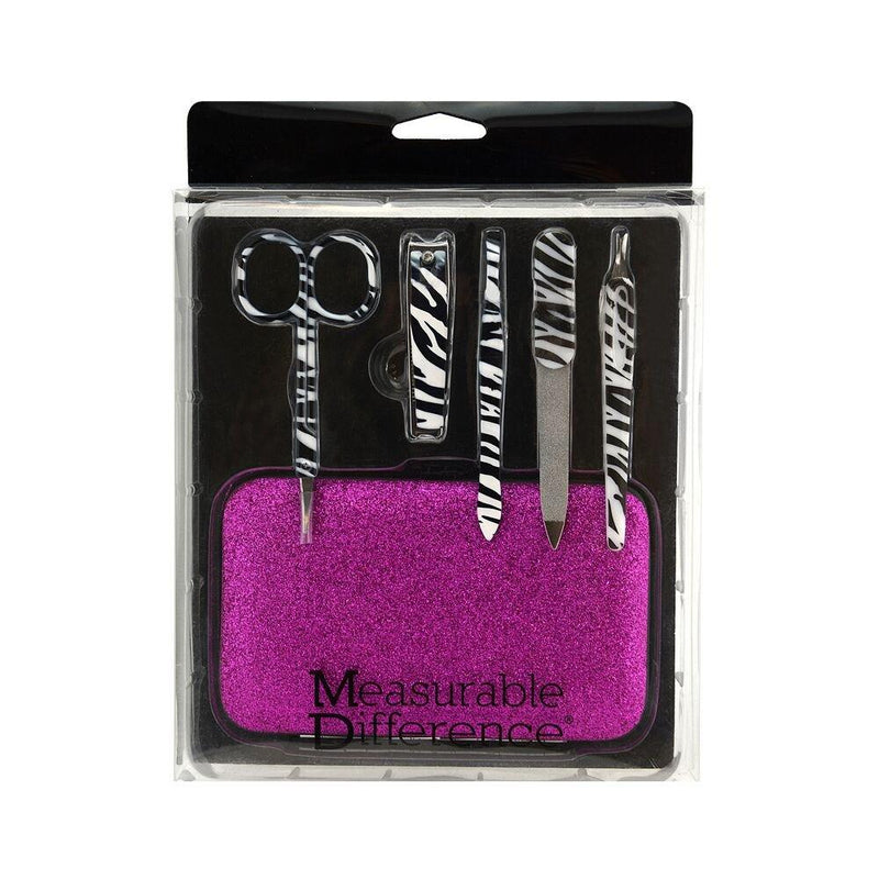 Measurable Difference Grab N Go 6 Piece Manicure Set, Zebra Stripes - BeesActive Australia