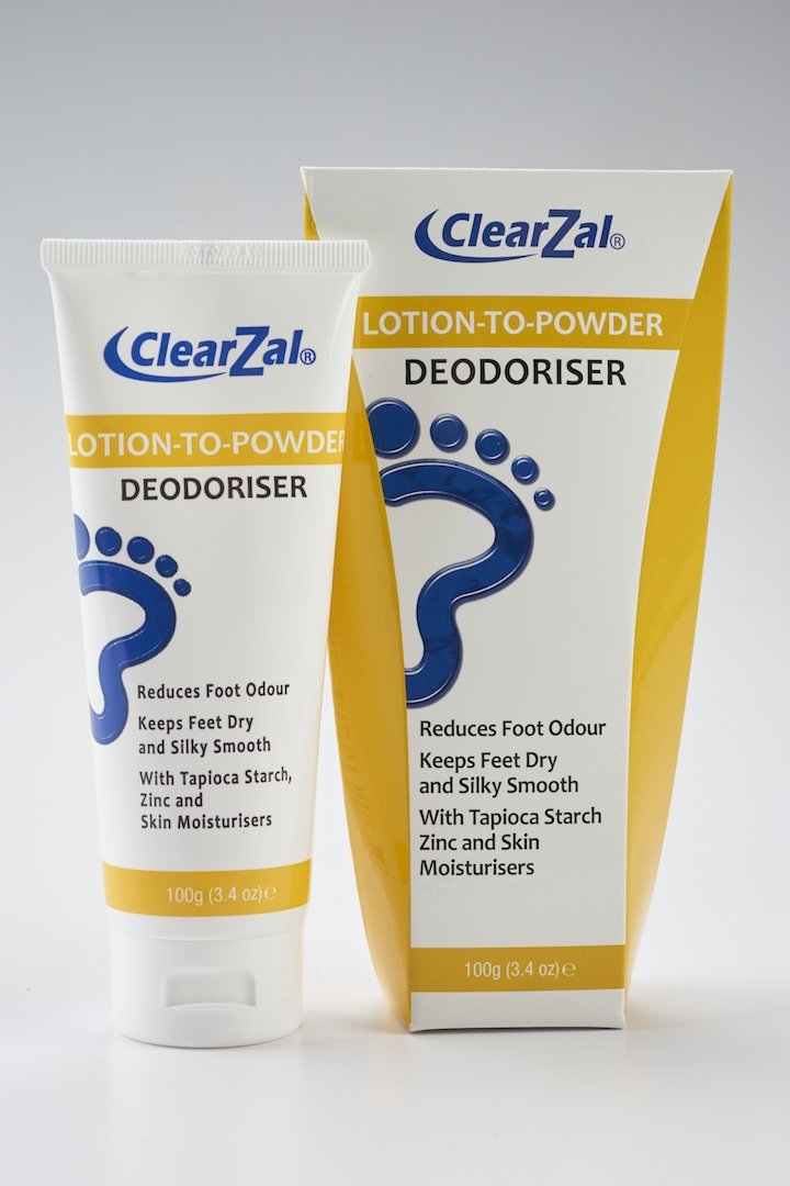 ClearZal Lotion to Powder. Deodorizing and Odor Eliminating Foot Cream That Goes On As A Cream, And Dries To Powder. Leaves Feet Dry and Silky Smooth, 3.4-Ounce Tube - BeesActive Australia
