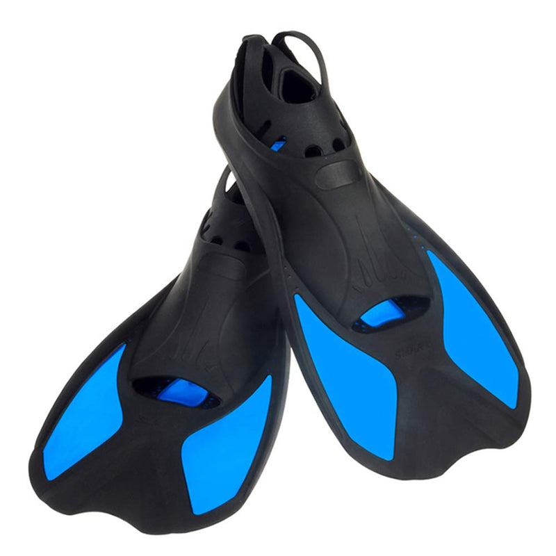 Comfecto Swimming Fins Short Floating Training Fins for Kids and Adults, Thermoplastic Rubber Pool Fins for Swimming Diving Snorkeling Watersports Blue XX-Small - BeesActive Australia