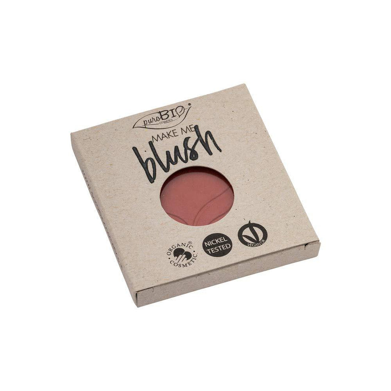 PuroBIO Certified Organic Refill Pan High Pigmented Matte Blush with Argan Oil, Cocoa Extract, Apricot Powder, Shea Butter, Avocado Oil 04 Brick. Vegan. Nickel Tested. Made in Italy - BeesActive Australia