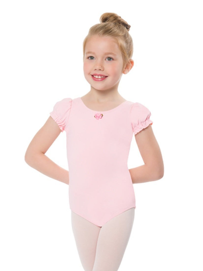 [AUSTRALIA] - Girls Dance Leotard Puffy Sleeves Black or Pink Small Child 