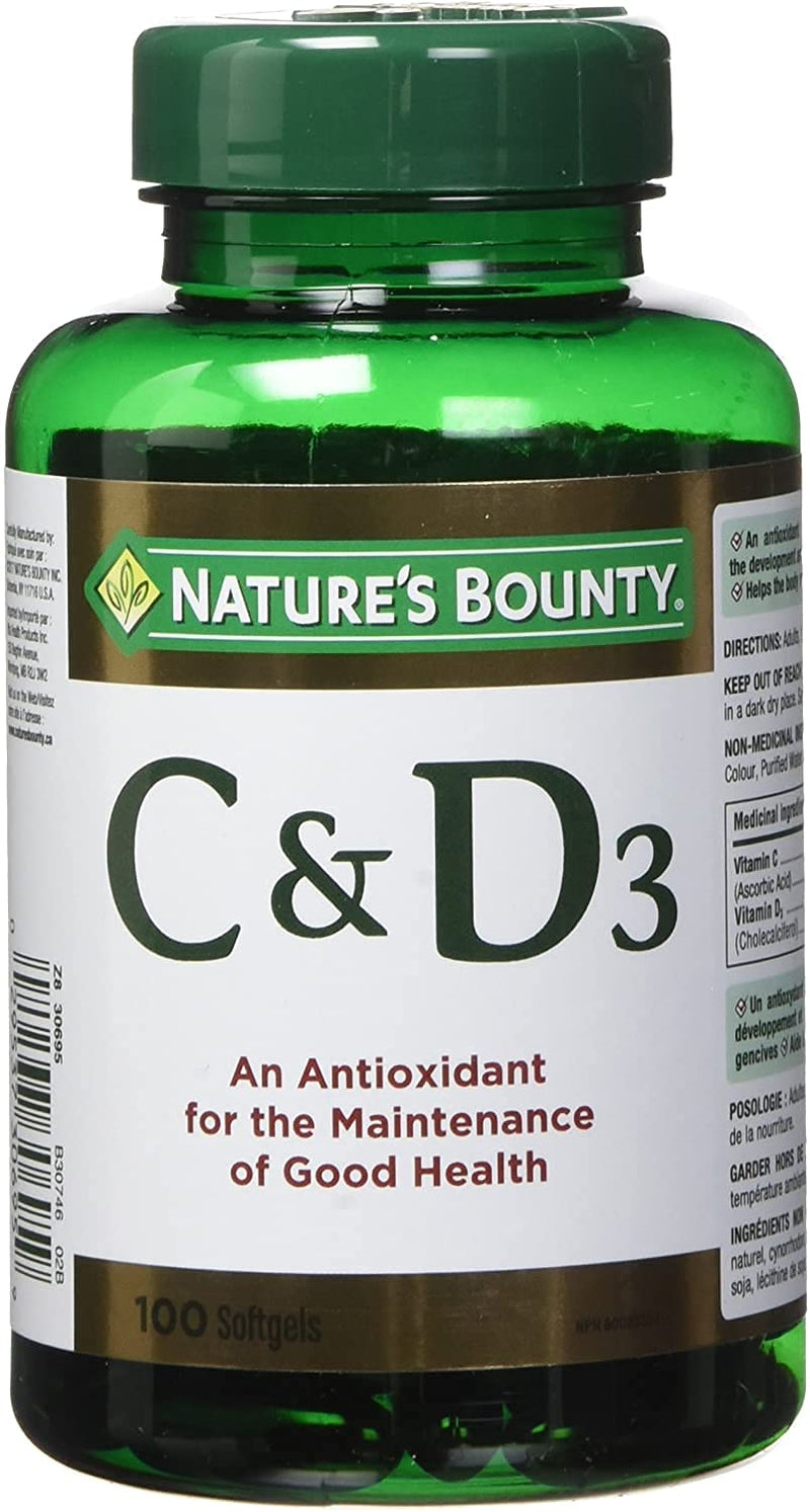 Nature's Bounty Vitamin C & D3, 100 softgels - BeesActive Australia