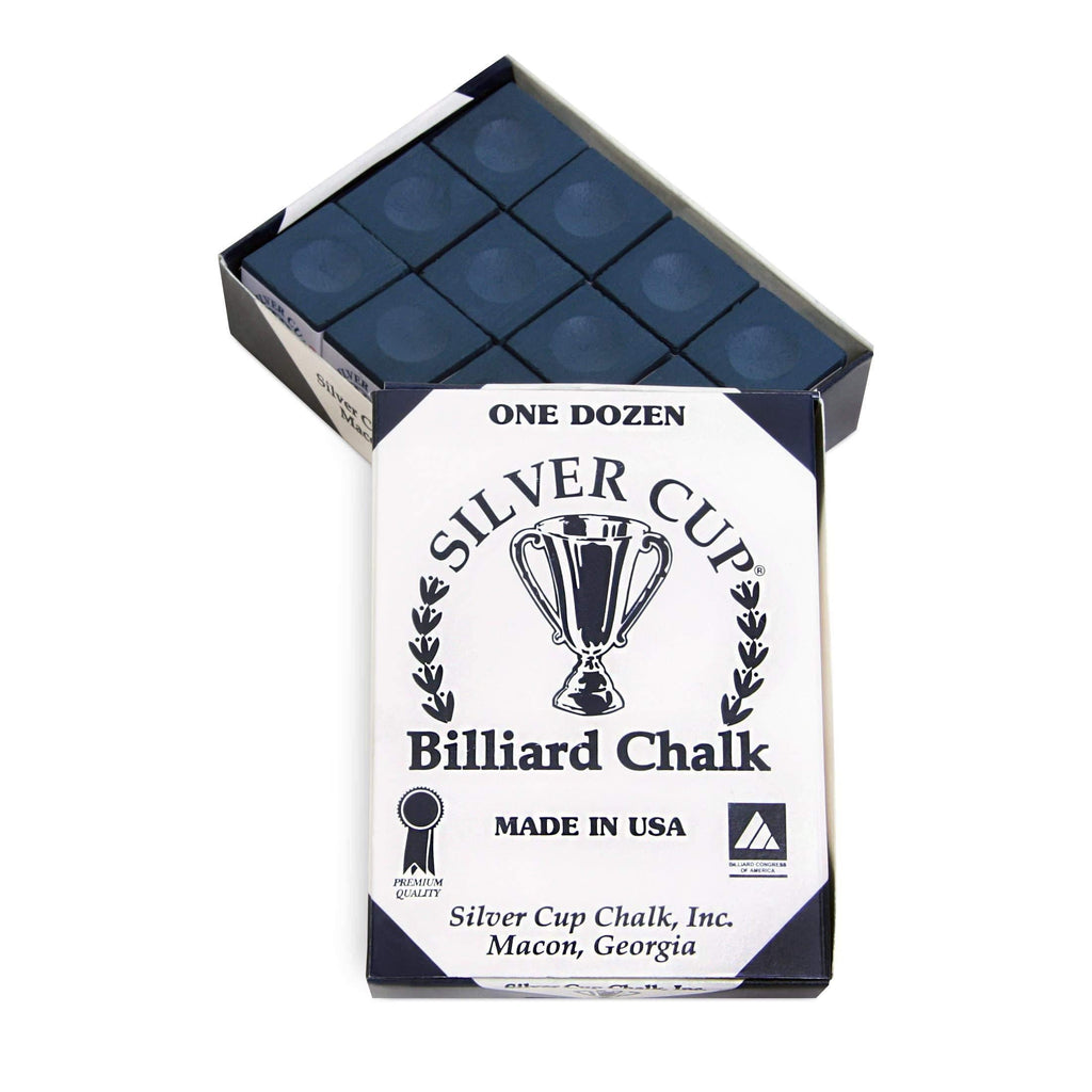 [AUSTRALIA] - Silver Cup Billiard CHALK - ONE DOZEN Navy Blue 