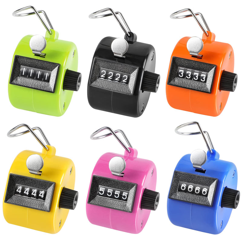 KTRIO Pack of 6 Colors Handheld Tally Counter 4-Digit Number Count Clicker Counter, Hand Mechanical Counters Clickers Pitch Counter for Coaching, Knitting, People, Lap, Fishing, Golf, Toddler & Fidget - BeesActive Australia