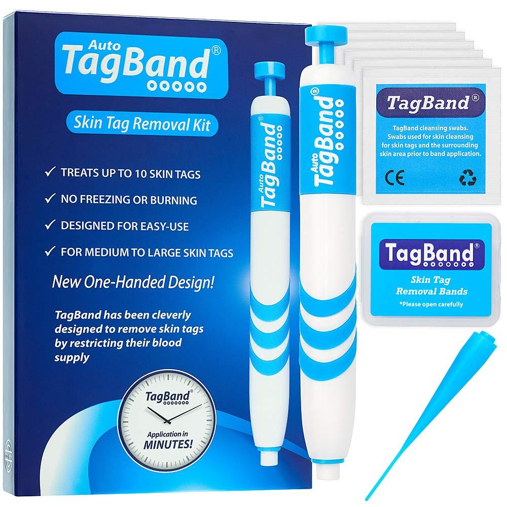 Auto TagBand Skin Tag Remover Device for Medium/Large Skin Tags. Easy Application in Minutes (includes 10x Removal Bands & Cleansing Wipes) - BeesActive Australia