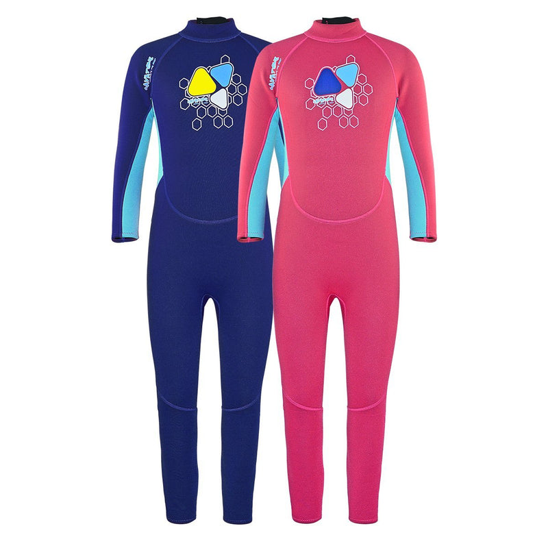 [AUSTRALIA] - Layatone Kids Wetsuit 2mm Neoprene Full Suit Diving Suit Children Girls Thermal One Piece Swimsuit Kids Scuba Wet Suit Toddlers Boys BLUE 3-4 Years Old 