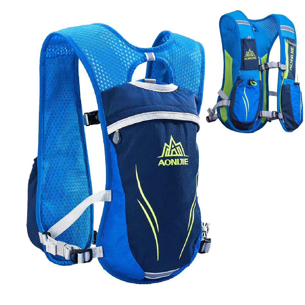 TRIWONDER Hydration Pack Water Backpack 5.5L Outdoors Trail Marathon Running Race Cycling Hiking Hydration Vest 01 Blue 5.5L - Only Vest - BeesActive Australia