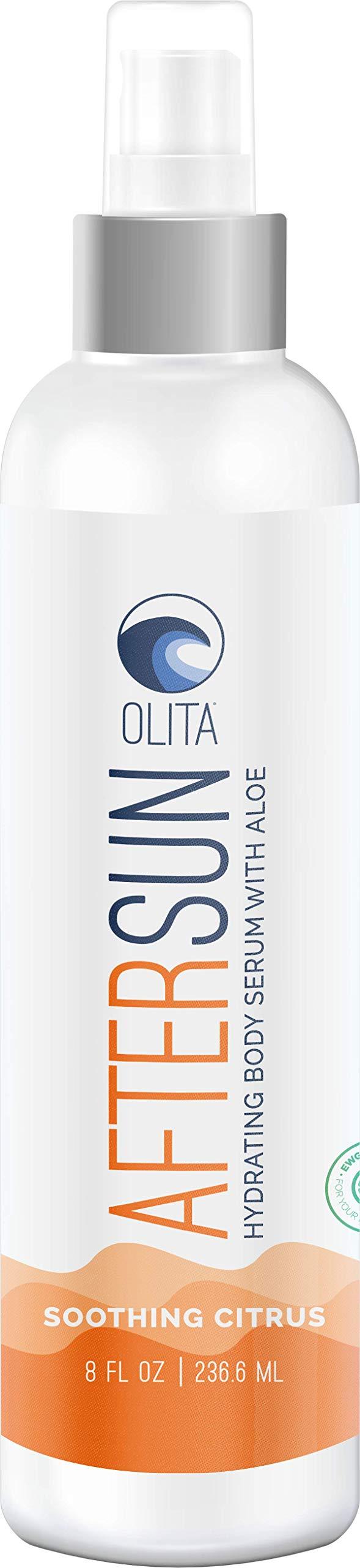 Olita: AfterSun Body Serum - 8 oz - Soothing Citrus Fragrance - Hydrating Body Oil with Aloe Vera - All-Natural with Vitamin E - Cooling After Sun and Sunburn Relief - BeesActive Australia