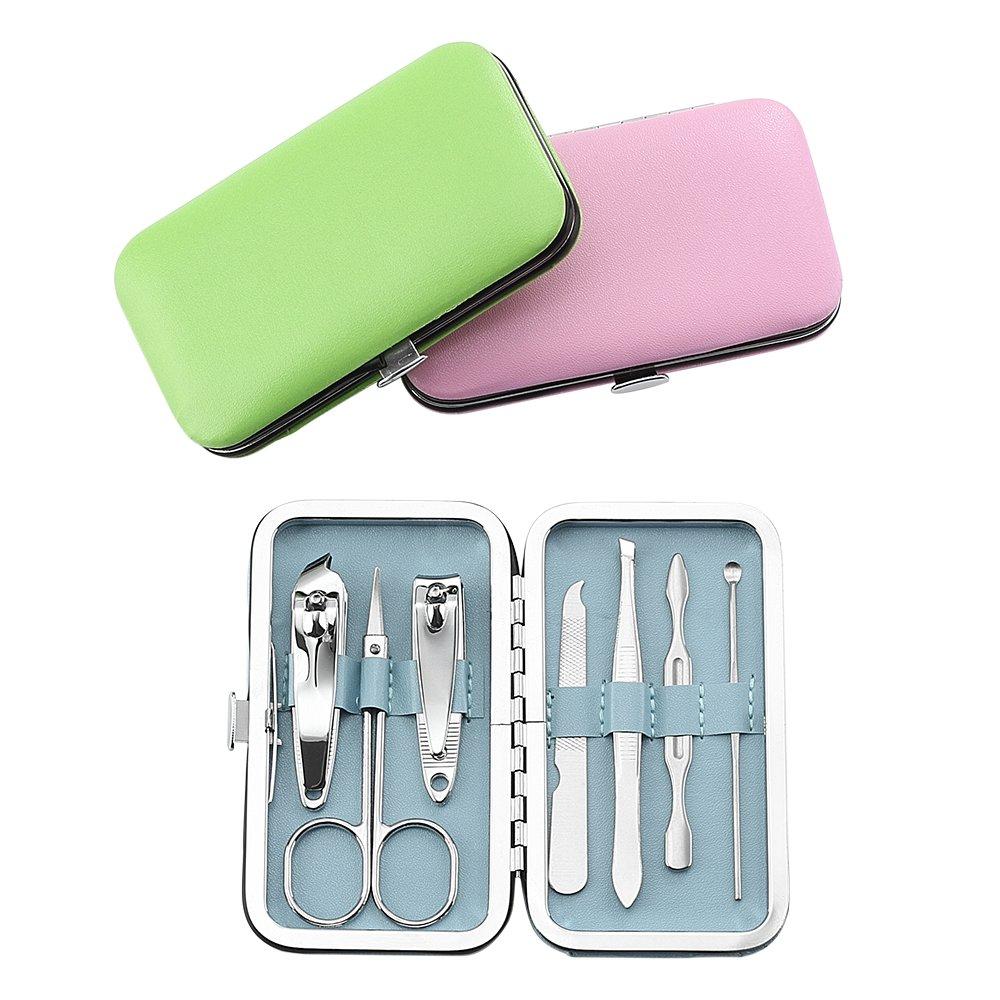 QLL 3 Pack 7Pcs Manicure Set, Stainless Steel Nail Clipper Set with case, Personal Pedicure Kit for Women Men Girls Travel - BeesActive Australia