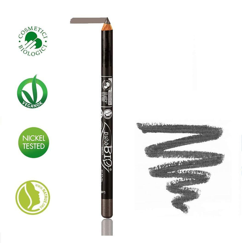 PuroBIO Certified Organic - Highly-Pigmented Metallic Eyeliner Pencil - Dark Gray 03 with Almond, Sesame Oils, Vitamins, Plant Derived Pigments and Waxes. VEGAN.ORGANIC.MADE IN ITALY. - BeesActive Australia