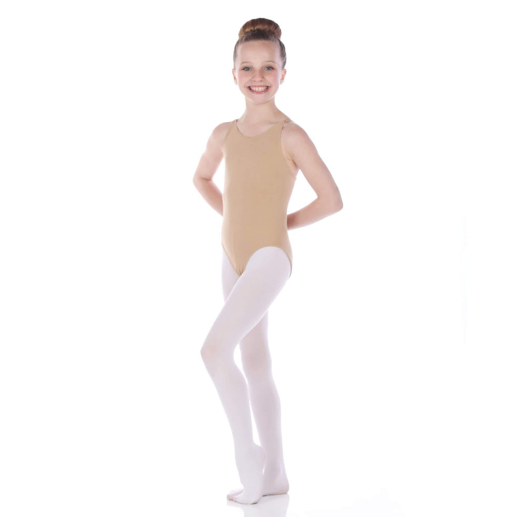 [AUSTRALIA] - Danzcue Girls Nude Seamless Undergarment Camisole Leotard with Adjustable Straps Large / X-Large 