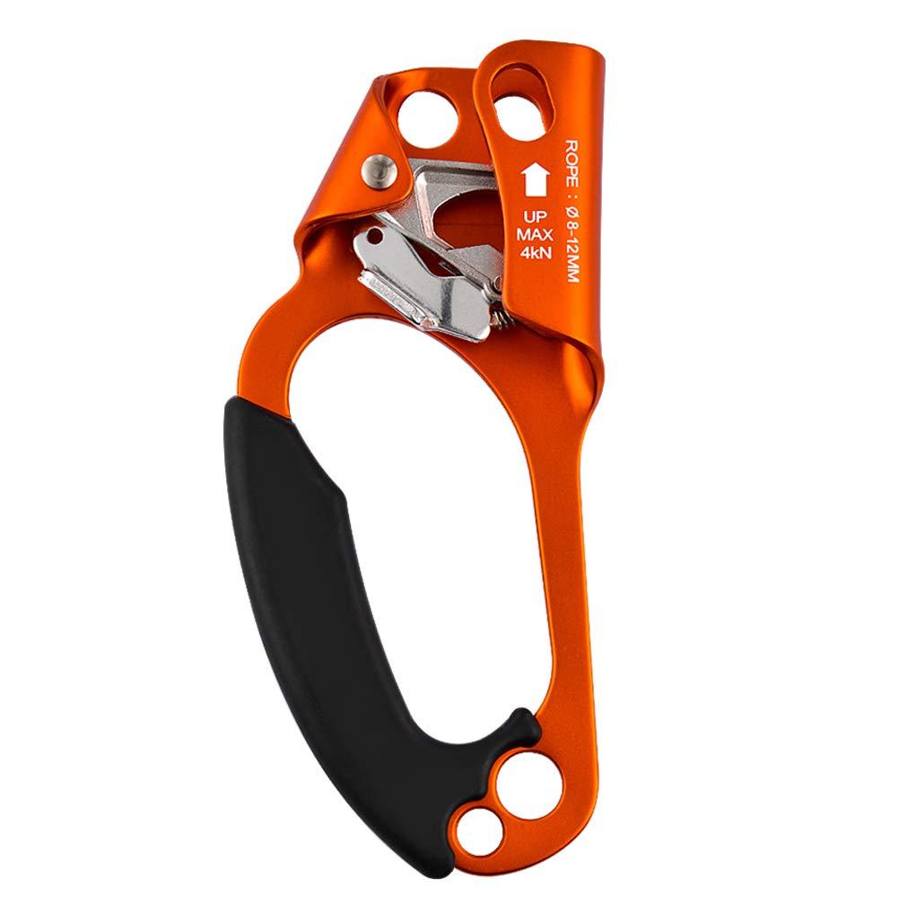 Paliston Climbing Hand Ascender for Rock Climbing Arborist (Right and Left) for 8~12 mm Rope Left - Orange - BeesActive Australia